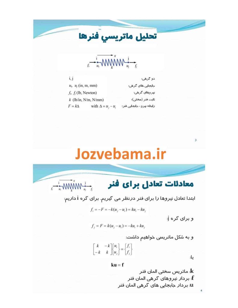 جزوه تحلیل ماتریسی سازه ها