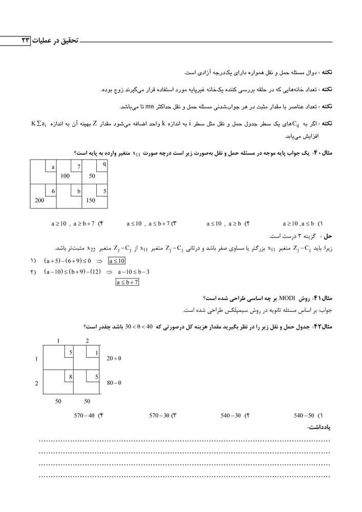 جزوه تحقیق در عملیات+نمونه سوال