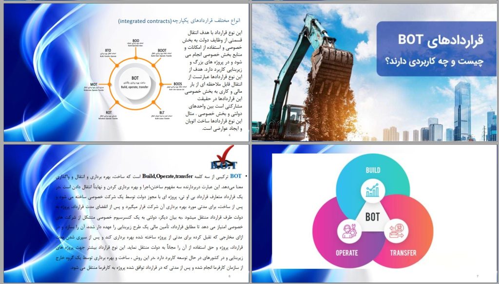 پاورپوینت قراردادهای BOT و چالش های آن