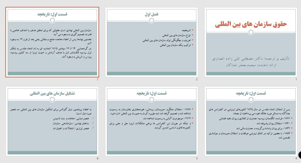 پاورپوینت حقوق سازمان های بین المللی