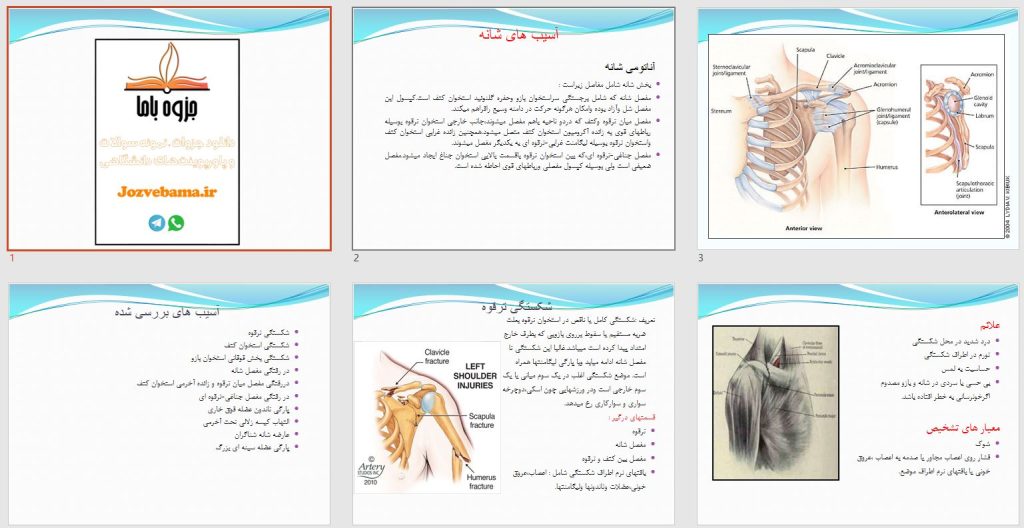 پاورپوینت آسیب های شانه