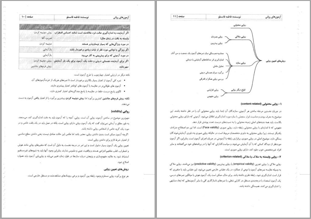 جزوه آزمون‌های روانی استاد قاسملو